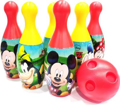Disney Mickey & Friends 6-Pin and Ball Set for Bowling
