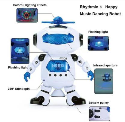 Miss & Chief Dancing Naughty Robot with Flashing Lights and Music  (Multicolor)